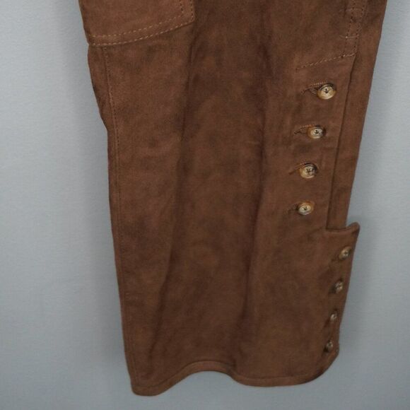 New Lauren Ralph Lauren Straight-Leg Goat Suede Riding Pants in Brown sz 16 - Picture 9 of 16